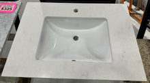 Load image into Gallery viewer, P3102 Carrara White Undermount Vanity Top (QUARTZ / Single Hole)
