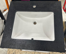 Load image into Gallery viewer, P1121 Diamond Black Vanity Top (QUARTZ / Single Hole)
