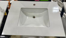 Load image into Gallery viewer, Pearl White Sintered Stone Undermount Vanity Top (Gloss Surface)
