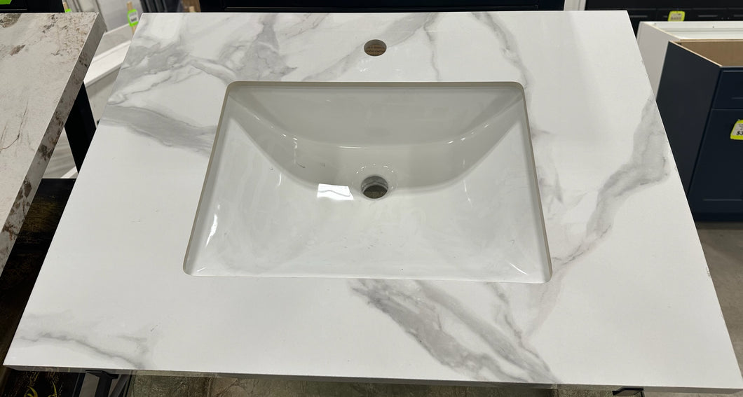 Vena Gris Sintered Stone Undermount Vanity Top (Gloss Surface)